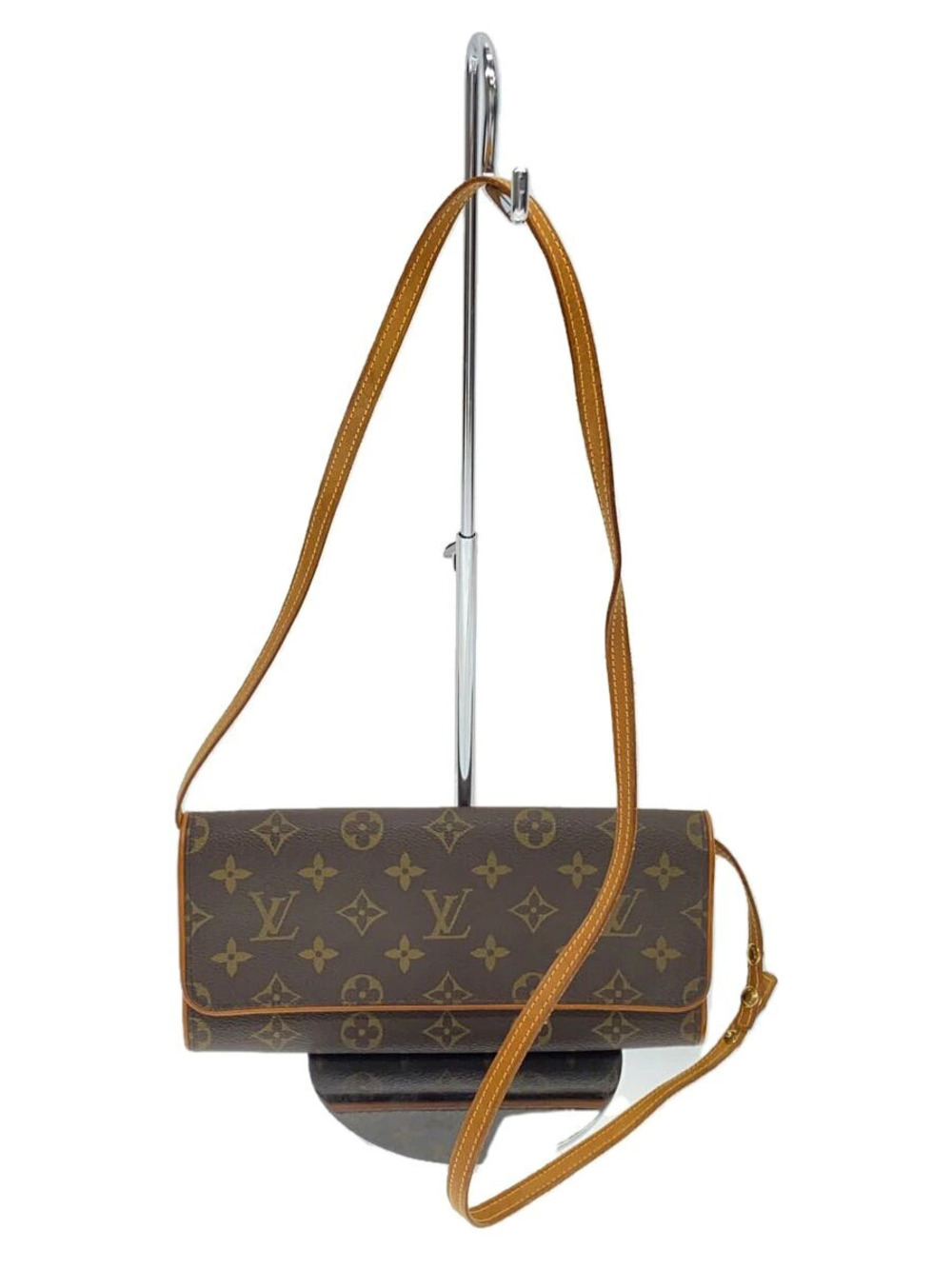 LOUIS VUITTON Pochette Twin Monogram Canvas Brown